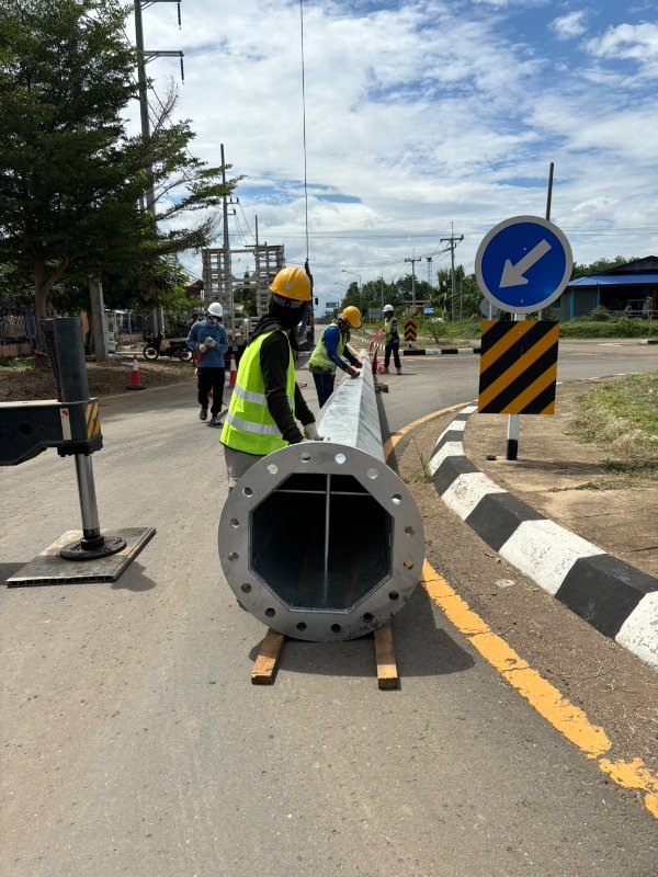 ผลิตเสาไฟส่องสว่างทางหลวง (Taper Steel Pole)